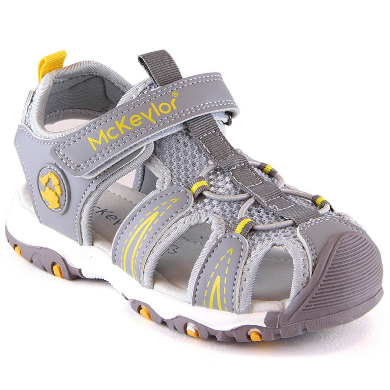 Sandały chłopięce zabudowane na rzep szare McKeylor 47702