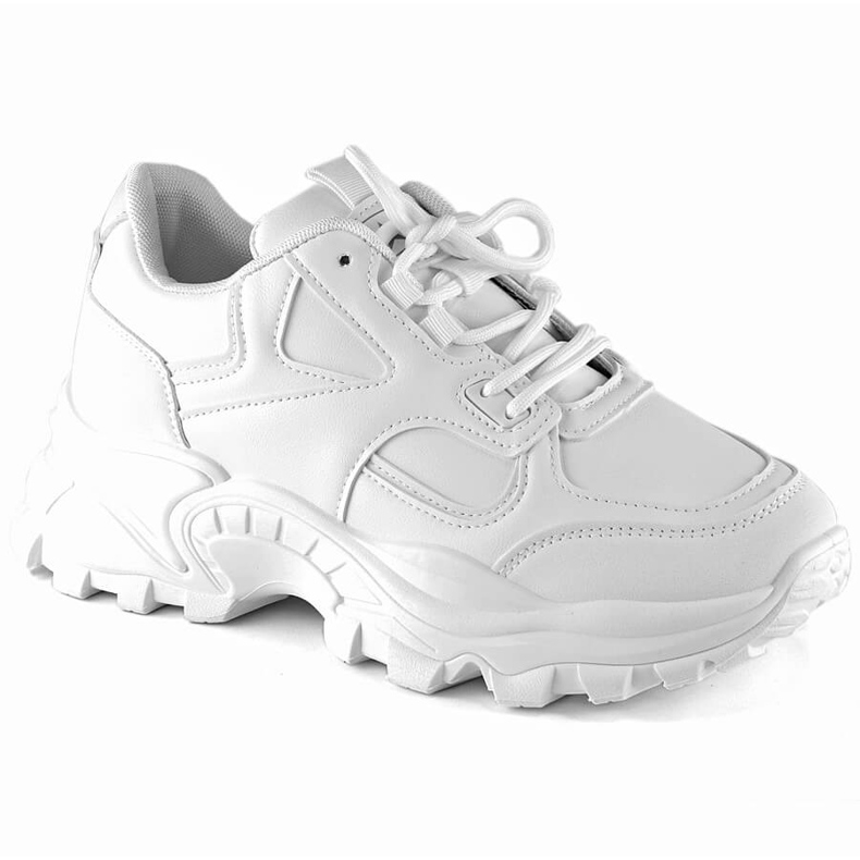 Buty sportowe damskie na platformie białe eVento 5465