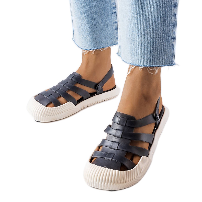 Czarne gumowe sandały Canton