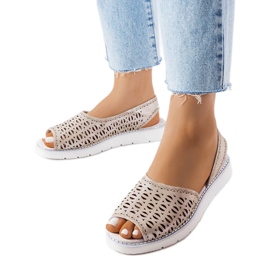 Srebrne ażurowe sandały Rainy srebrny