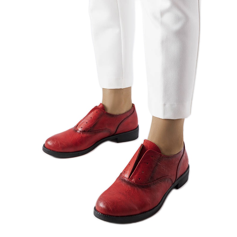 Czerwone półbuty LS5379