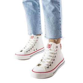 Białe trampki za kostkę Big Star JJ274132