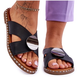 Vinceza Damskie Klapki Na Płaskim Obcasie Czarne Kenley