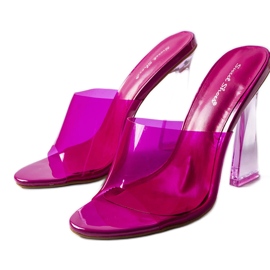 Różowe transparentne klapki na słupku Clichy