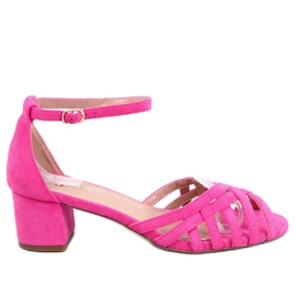 BM Sandałki na niskim obcasie Kermel Fuksja różowe