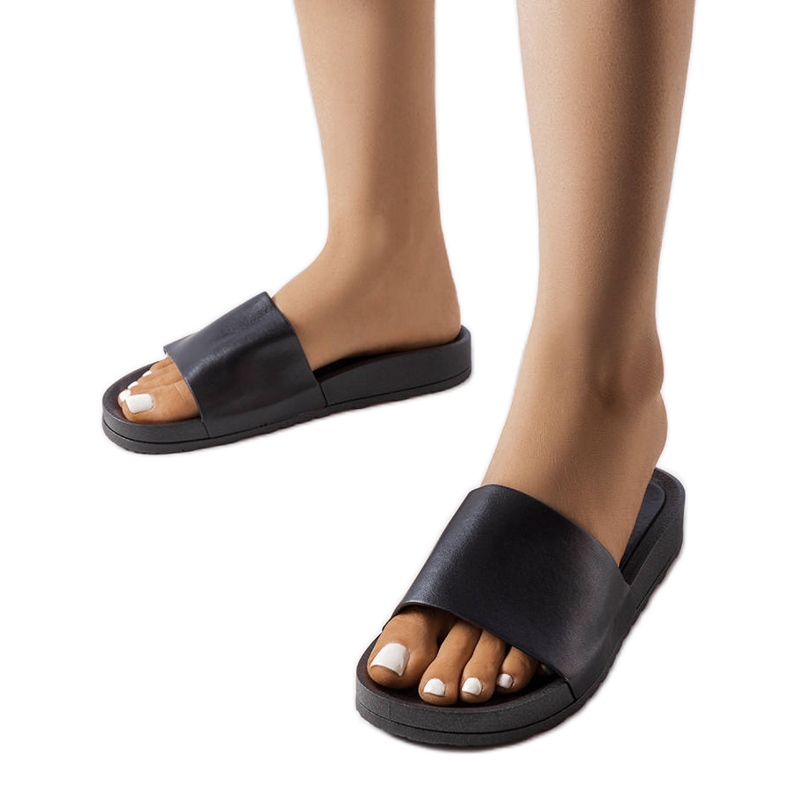 Czarne gumowe klapki Sabourin