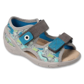 Befado sandałki dziecięce skórzana wkładka 065P164 szare