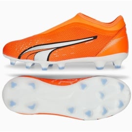 Buty piłkarskie Puma Ultra Match Ll FG/AG Jr 107229 01 pomarańczowe pomarańcze i czerwienie