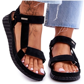 Zamszowe Sandały Na Rzep Big Star LL276011 Czarne