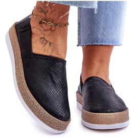 Skórzane Espadryle Mokasyny Big Star LL276002 Czarne