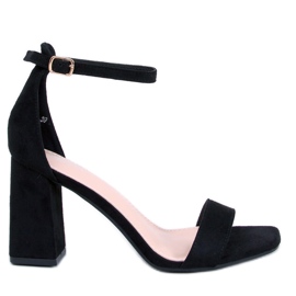 Sandałki na słupku Aisha Black czarne