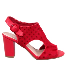 Sandałki ażurowe na obcasie Morillo Red czerwone