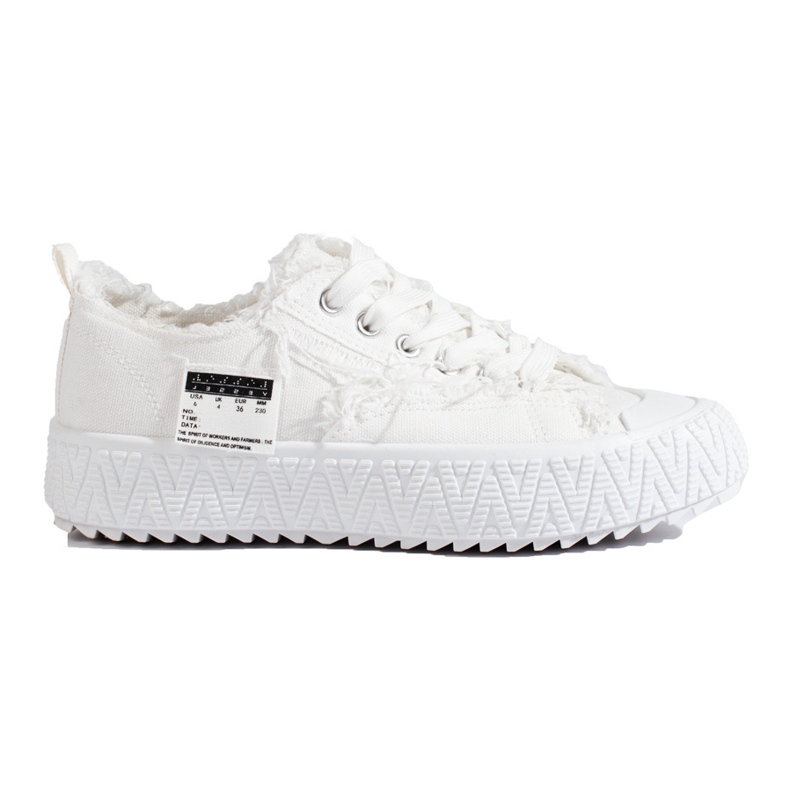 Białe trampki na platformie Shelovet