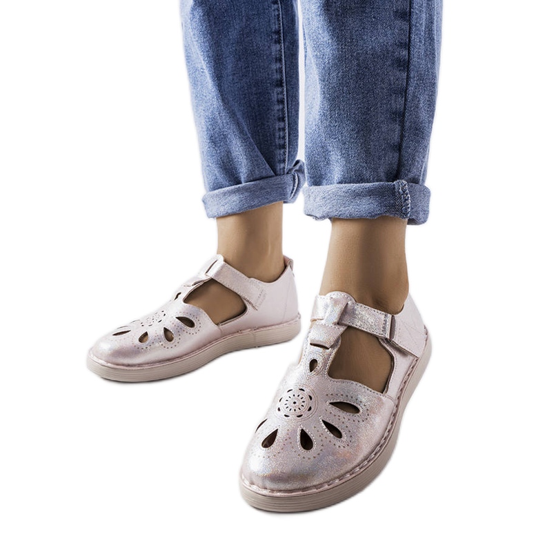 Beżowe półbuty LS5379 Taupe beżowy