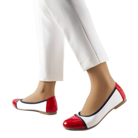 Biało-czerwone balerinki Salmons białe