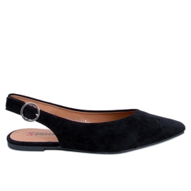 Baleriny z odkrytą piętą Kehlani Black czarne