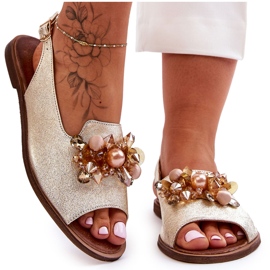 Płaskie Sandały Nicole 2805/064 Złote złoty