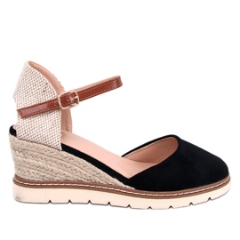 Espadryle na koturnie Ellio Black czarne