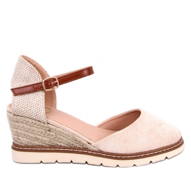 Espadryle na koturnie Ellio Beige beżowy