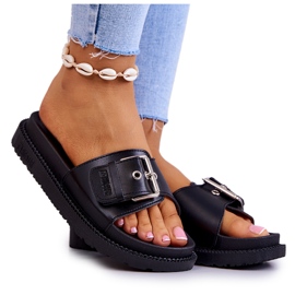 Klasyczne Klapki Ze Sprzączką Big Star JJ274A307 Czarne