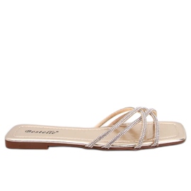 Klapki z cyrkoniami Rexha Gold złoty