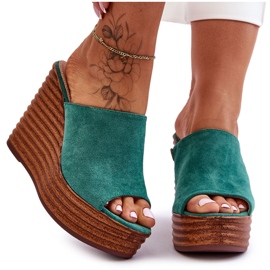 Lekkie Klapki Na Masywnej Platformie Zielone Good Vibe