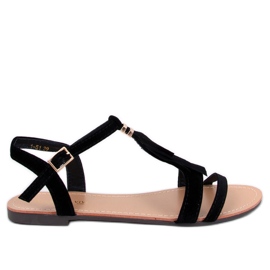 Sandałki z frędzelkami Corbin Black czarne