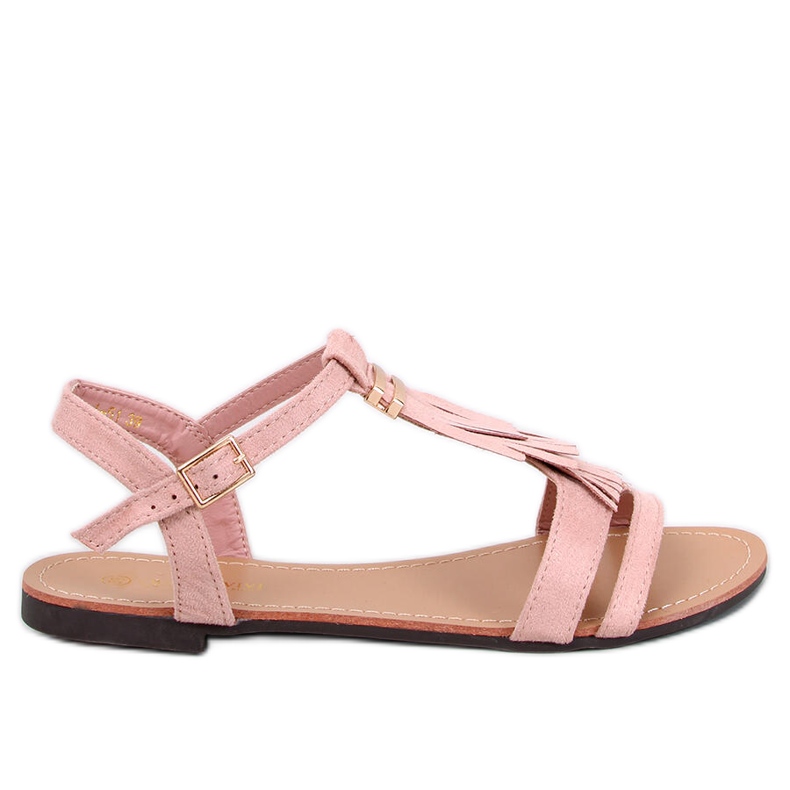 Sandałki z frędzelkami Corbin Pink różowe