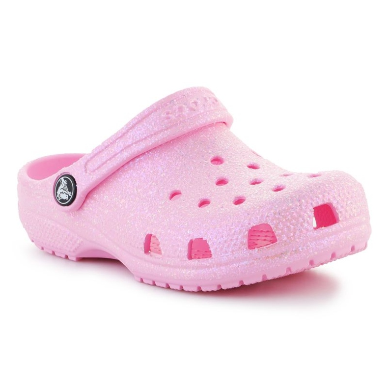 Klapki Crocs Classic Glitter Clog K Jr 206993-6S0 różowe