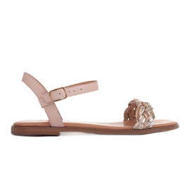 Marco Shoes Sandały na płaskim beżowy