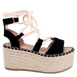 Espadryle na koturnie Marge Black czarne
