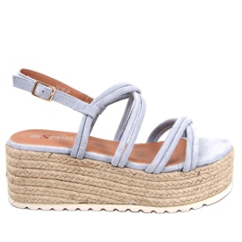 Espadryle na koturnie Altman Blue niebieskie