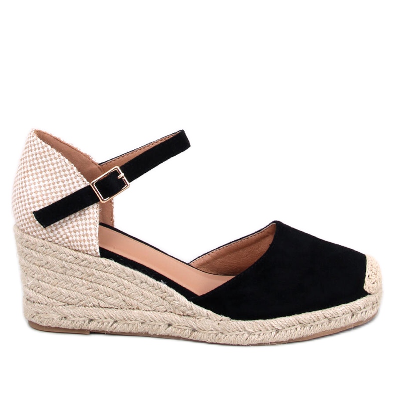 Espadryle na koturnie Platten Black czarne