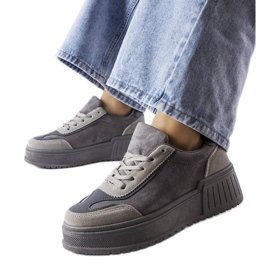 Szare sneakersy na platformie Fabienne