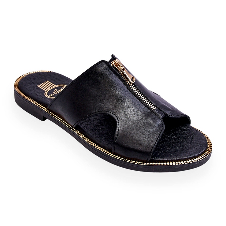 Lemar Damskie Klapki Z Ozdobnym Zamkiem Czarne Clarence