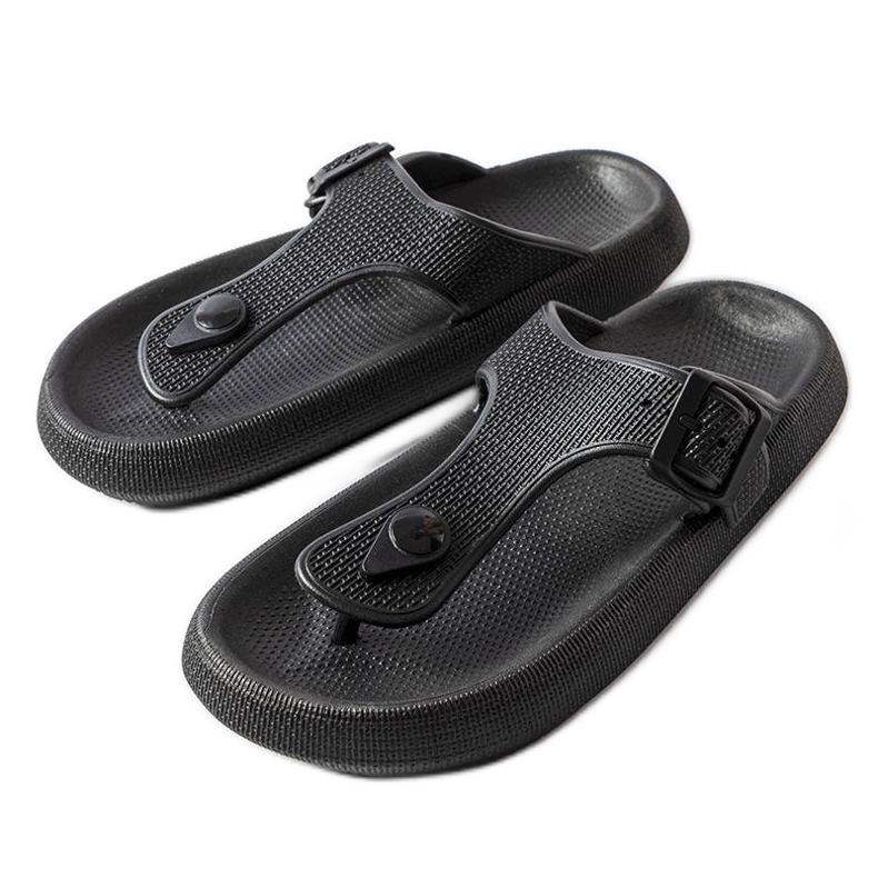 Czarne japonki na platformie Moretti