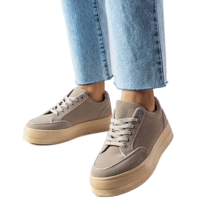 Szare sneakersy na platformie Amathymes