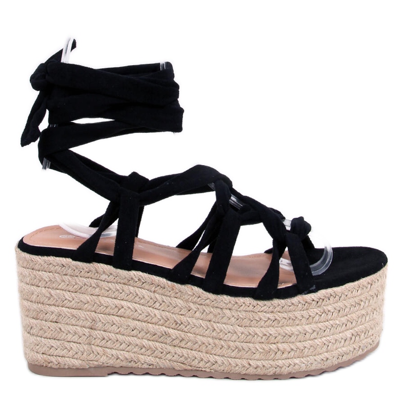 Espadryle na platformie Manon Black czarne