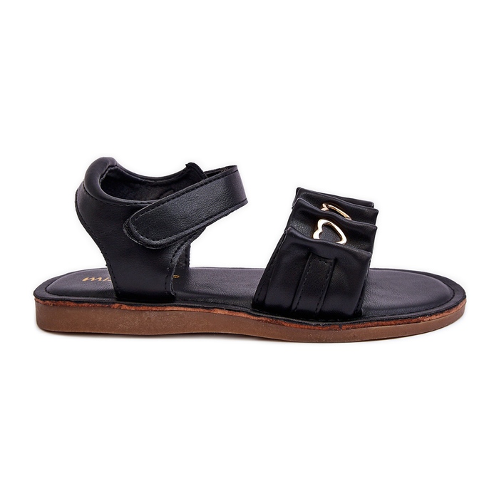 Dziecięce Sandałki Z Serduszkami Na Rzep Czarne Havana