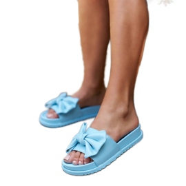 Niebieskie klapki z kokardką Servigliano