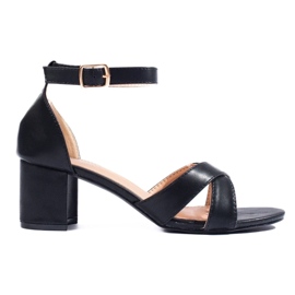 Sandały damskie na obcasie Shelovet czarne