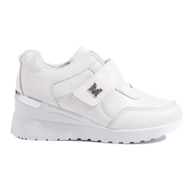 Sneakersy na koturnie Shelovet białe