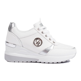 Sneakersy damskie na koturnie białe Shelovet