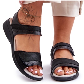 Klasyczne Sandały Na Rzep S.Barski 97575 Czarne