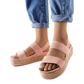 Różowe sandały na platformie Big Star LL274859