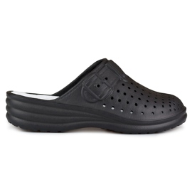 Komfortowe klapki damskie z zakrytymi palcami czarne