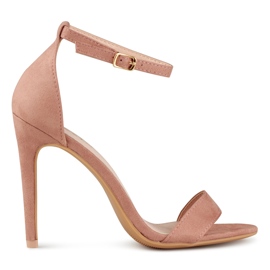 Sandały na szpilce w kolorze nude beżowy