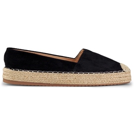 Czarne espadryle damskie na platformie
