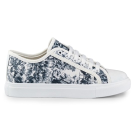 Biało-czarne trampki damskie białe