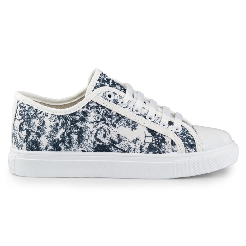 Biało-czarne trampki damskie białe